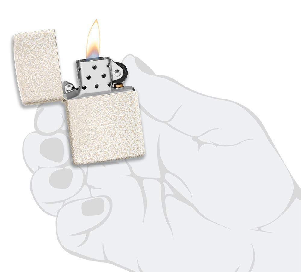 Zippo Classic Black Crackle Pocket Lighter - Windproof & Refillable Flip-Top Metal Lighter - Everyday Use Pocket Lighters - Luxury Lighters Made in USA