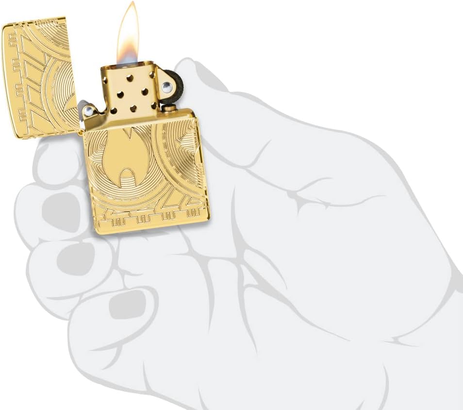 Zippo Currency Design Armor High Polish Gold Pocket Lighter