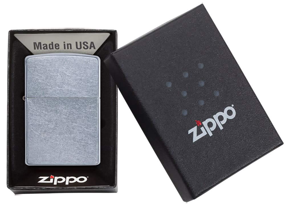 Zippo Classic Brushed Chrome Pocket Lighter - Windproof & Refillable Flip-Top Metal Lighter - Everyday Use Pocket Lighters - Luxury Lighters Made in USA