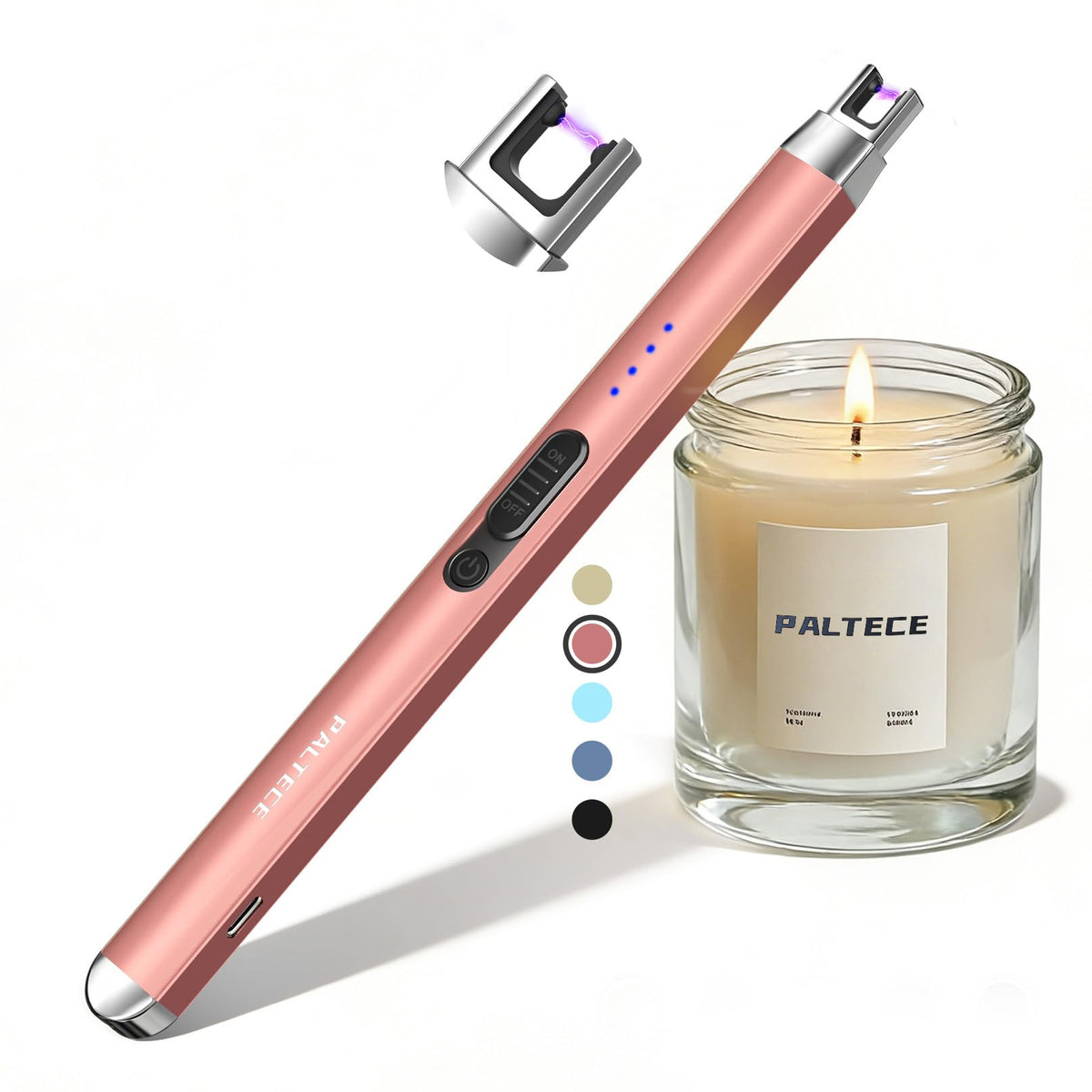 Upgraded Electric Lighter, USB C Rechargeable Flameless Plasma Arc Lighters with LED Display, Windproof Candle Lighter for BBQ Camping Kitchen, Safety Lock, for Men Women (Black)