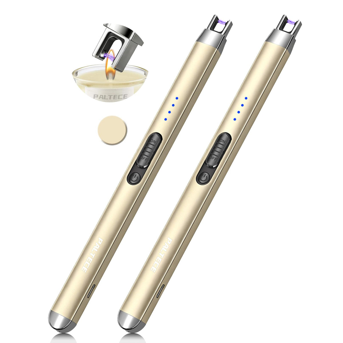 Upgraded Electric Lighter, USB C Rechargeable Flameless Plasma Arc Lighters with LED Display, Windproof Candle Lighter for BBQ Camping Kitchen, Safety Lock, for Men Women (Black)