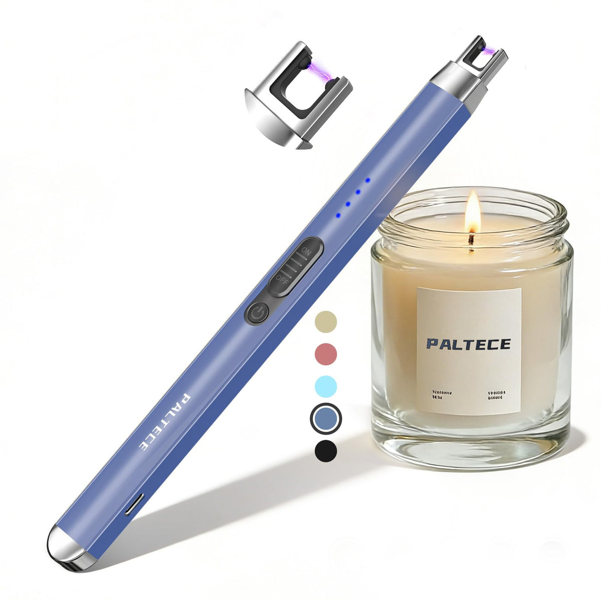 Upgraded Electric Lighter, USB C Rechargeable Flameless Plasma Arc Lighters with LED Display, Windproof Candle Lighter for BBQ Camping Kitchen, Safety Lock, for Men Women (Black)