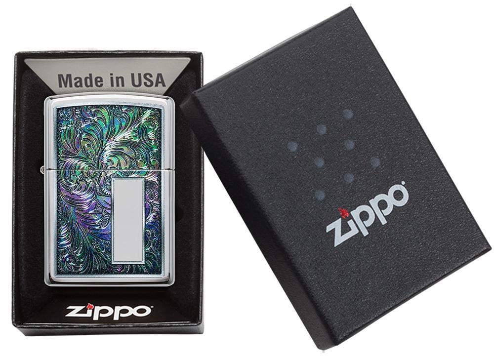 Zippo Custom Lighter – Personalized Engraved Venetian Design | Genuine Windproof Metal Lighter | Unique Gift for Men & Women – Christmas, Halloween, Valentine