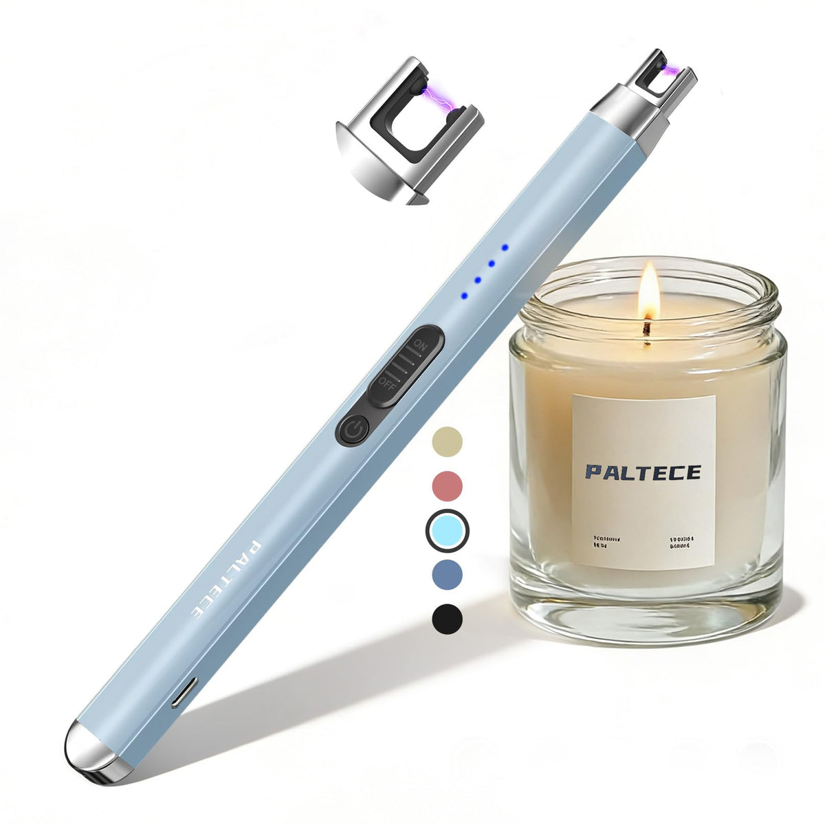 Upgraded Electric Lighter, USB C Rechargeable Flameless Plasma Arc Lighters with LED Display, Windproof Candle Lighter for BBQ Camping Kitchen, Safety Lock, for Men Women (Black)