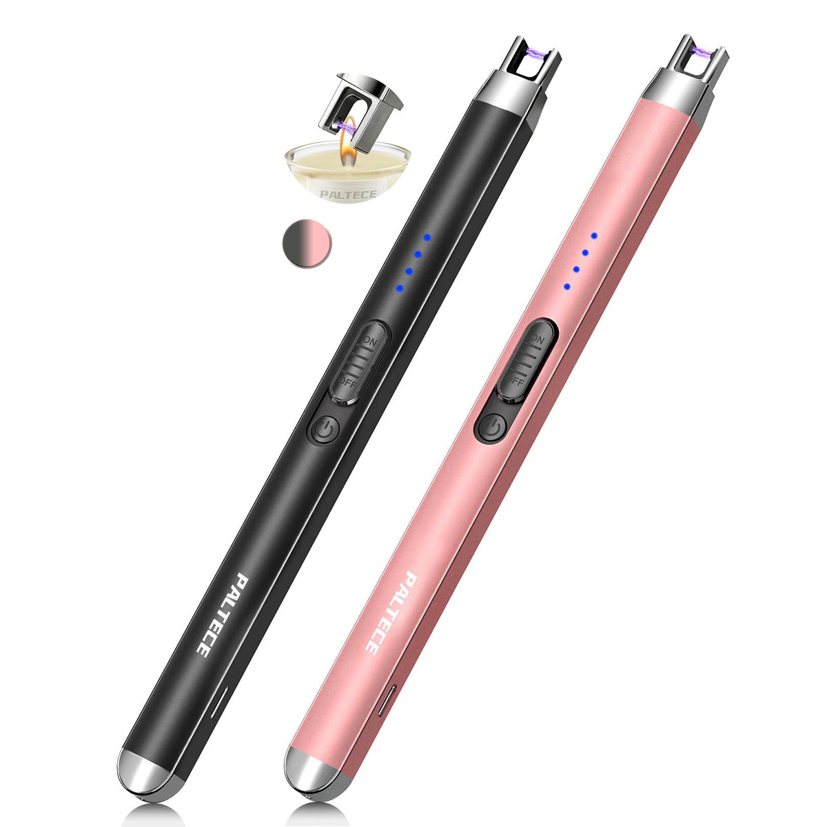Upgraded Electric Lighter, USB C Rechargeable Flameless Plasma Arc Lighters with LED Display, Windproof Candle Lighter for BBQ Camping Kitchen, Safety Lock, for Men Women (Black)