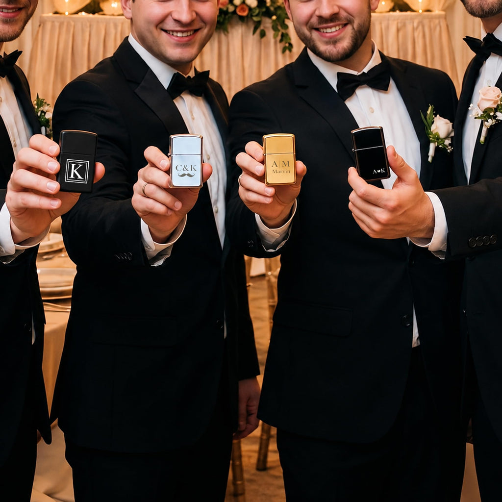 Personalized Engraved Lighter, Custom Name Groomsmen Proposal Gift for Men