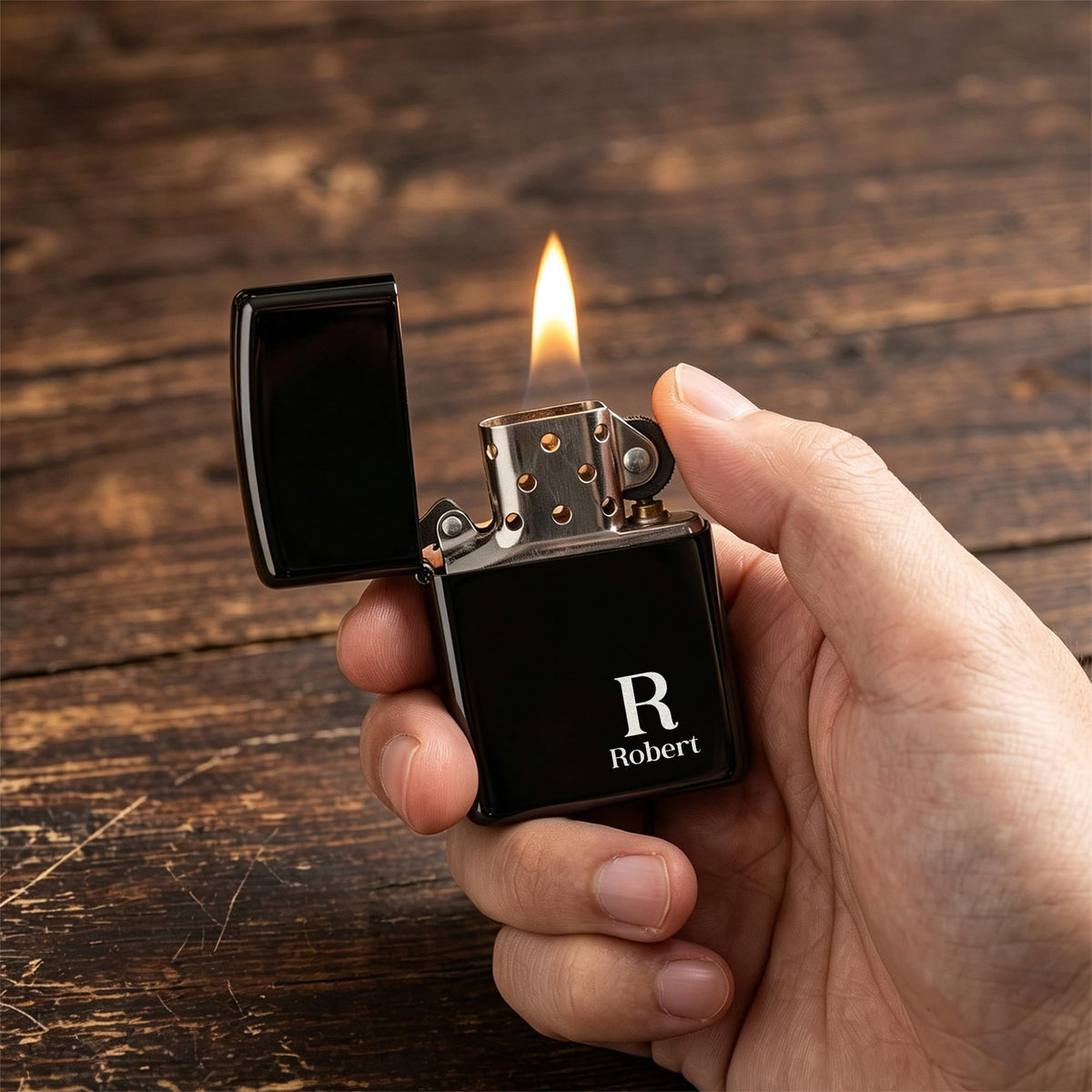 Personalized Engraved Lighter,Groomsman Gift（Silver，Lighter only）