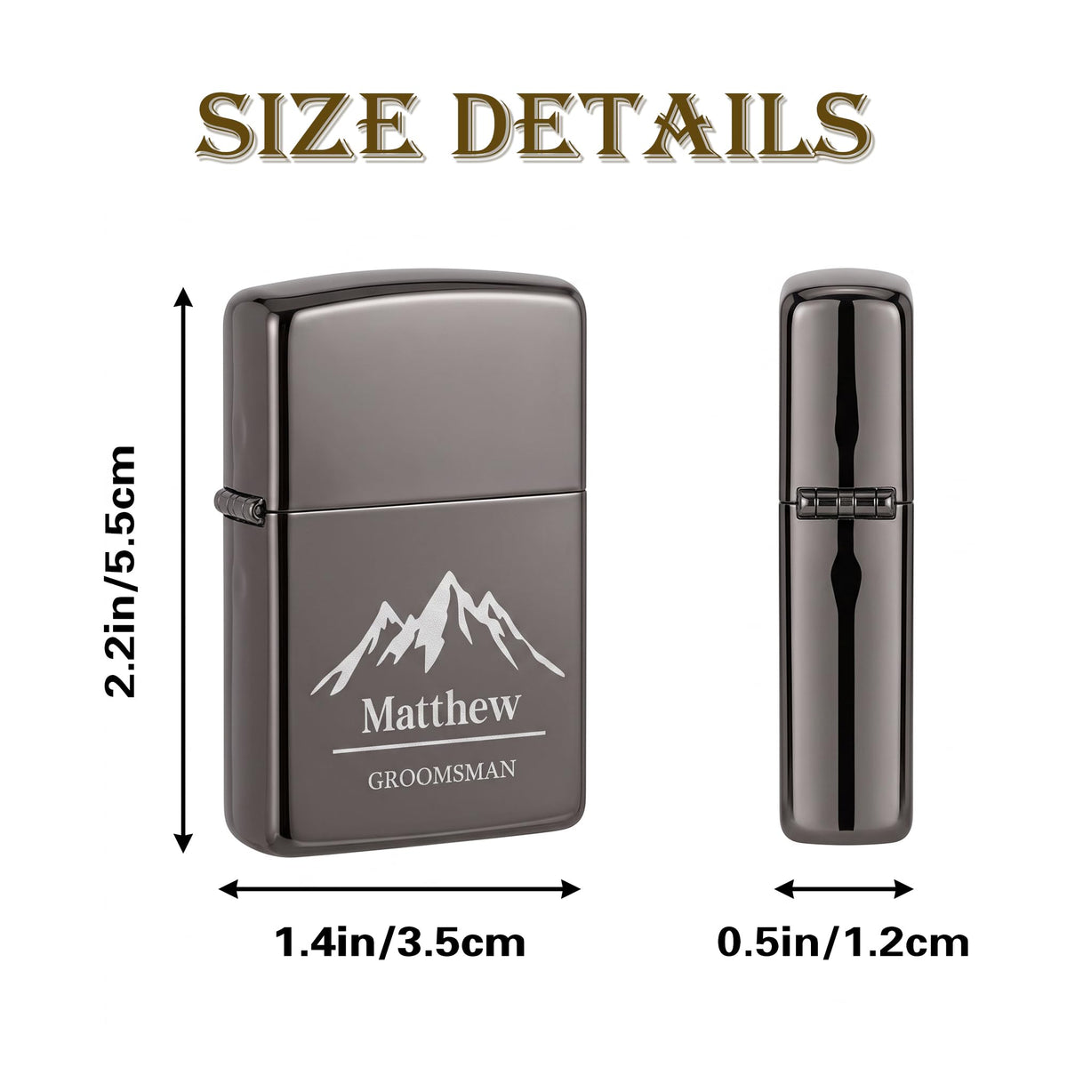 Personalized Engraved Lighter,Groomsman Gift（Silver，Lighter only）