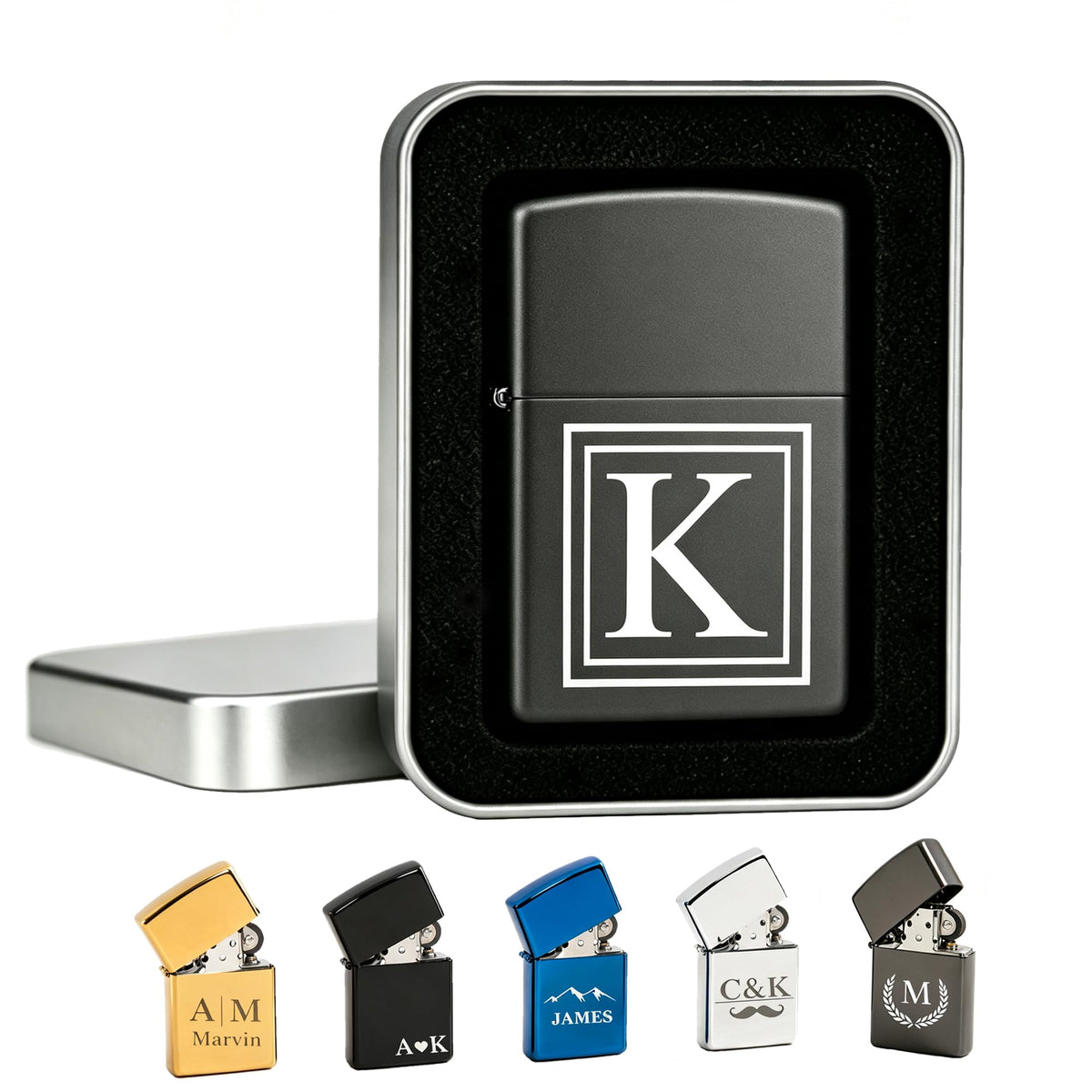 Personalized Engraved Lighter, Custom Name Groomsmen Proposal Gift for Men