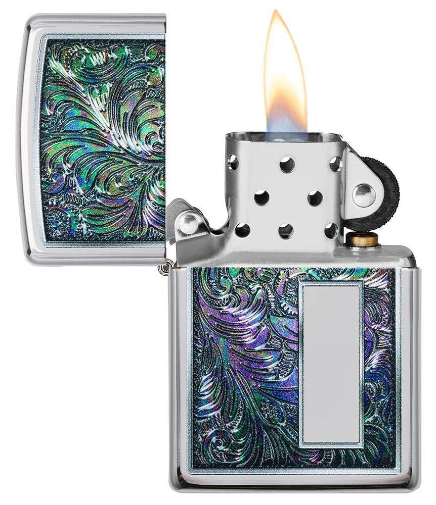Zippo Custom Lighter – Personalized Engraved Venetian Design | Genuine Windproof Metal Lighter | Unique Gift for Men & Women – Christmas, Halloween, Valentine