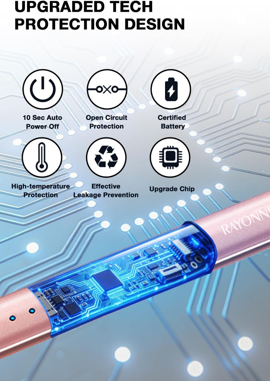RAYONNER Electric Candle Lighter USB Plasma Arc Windproof Rose Gold