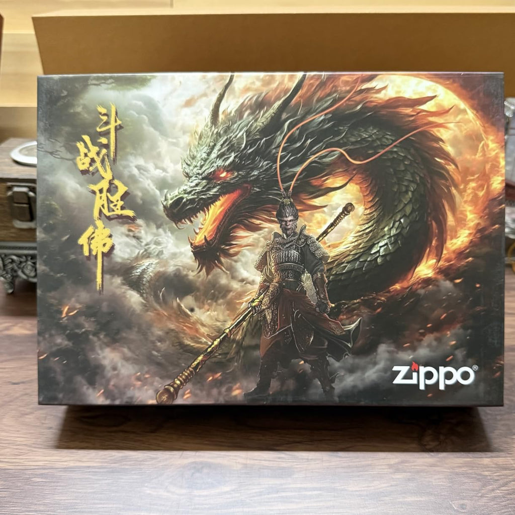 Zippo Sun Wukong Monkey King Limited Edition Table Set with Magnetic Assembly Design, Windproof Refillable Flame, Premium Metal Build