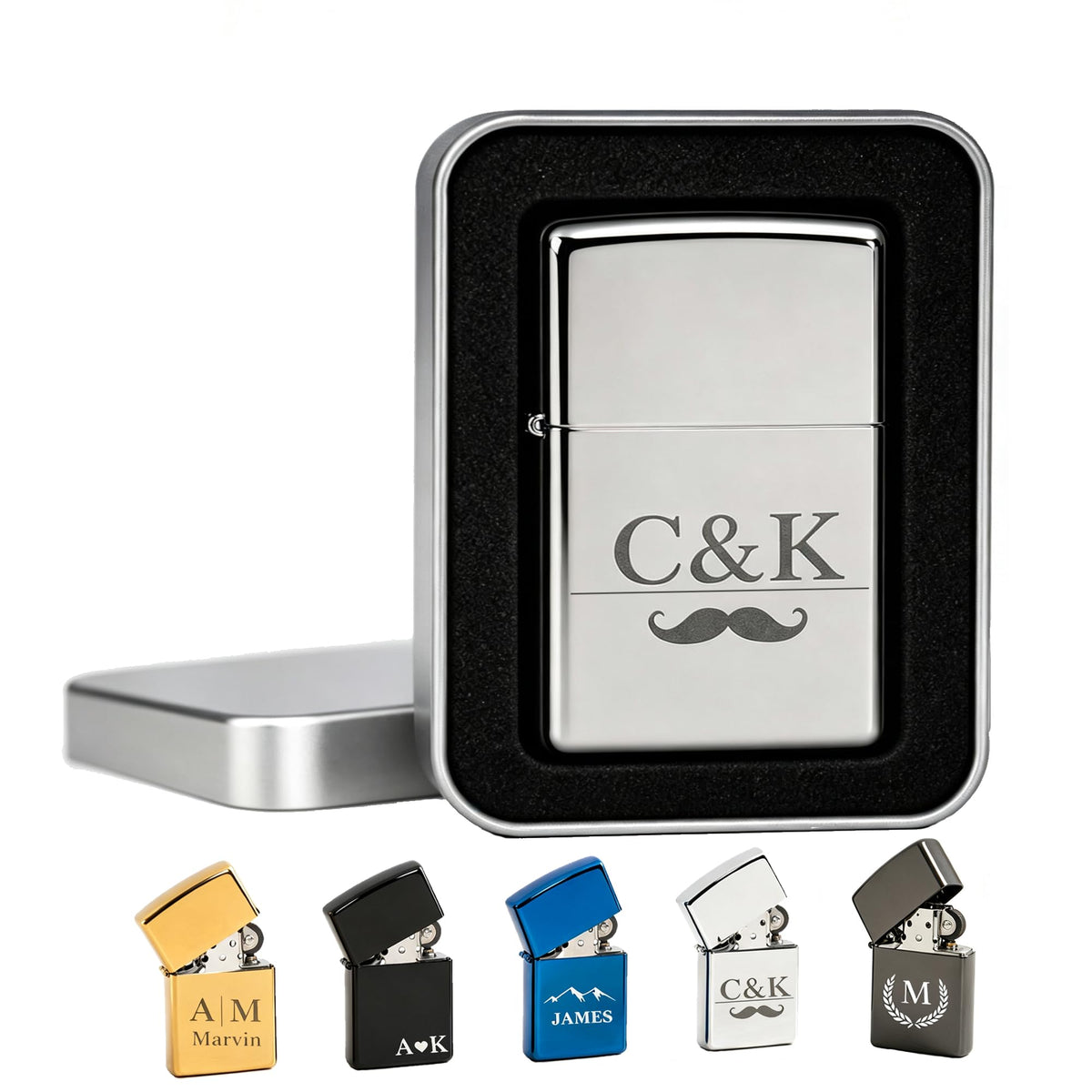 Personalized Engraved Lighter, Custom Name Groomsmen Proposal Gift for Men