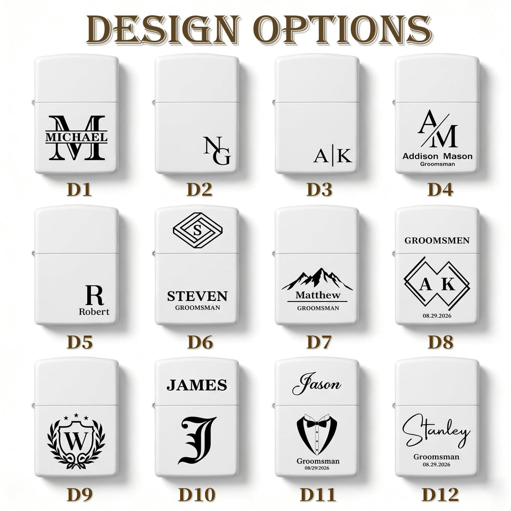 Personalized Engraved Lighter,Groomsman Gift（Silver，Lighter only）