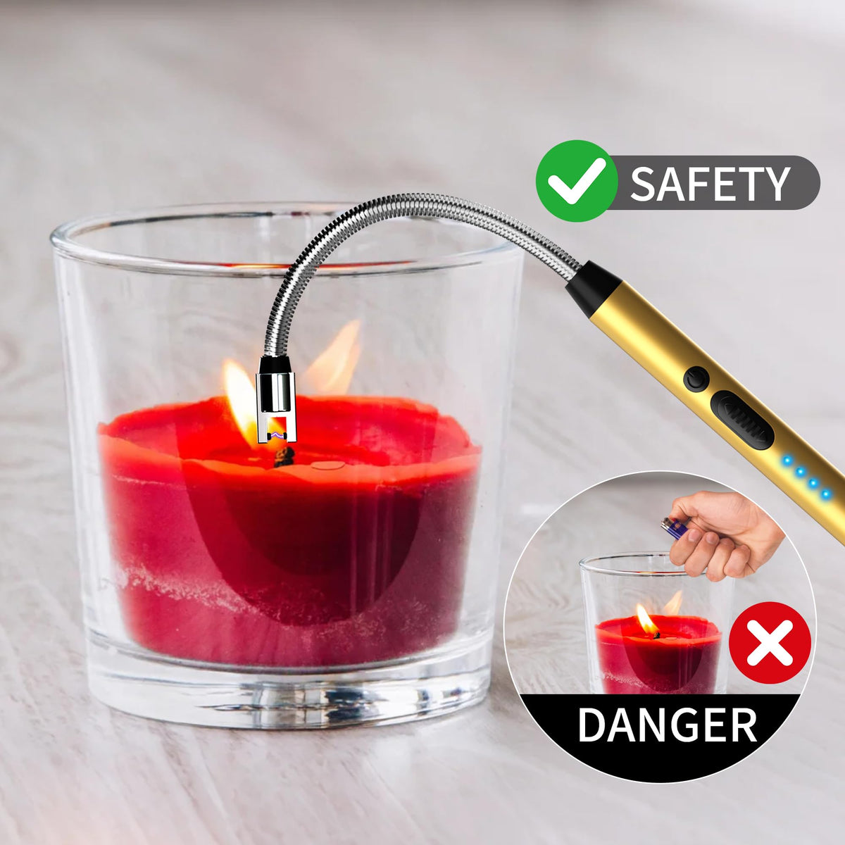 Rechargeable Electric Candle Lighters, 2-Pack, Black