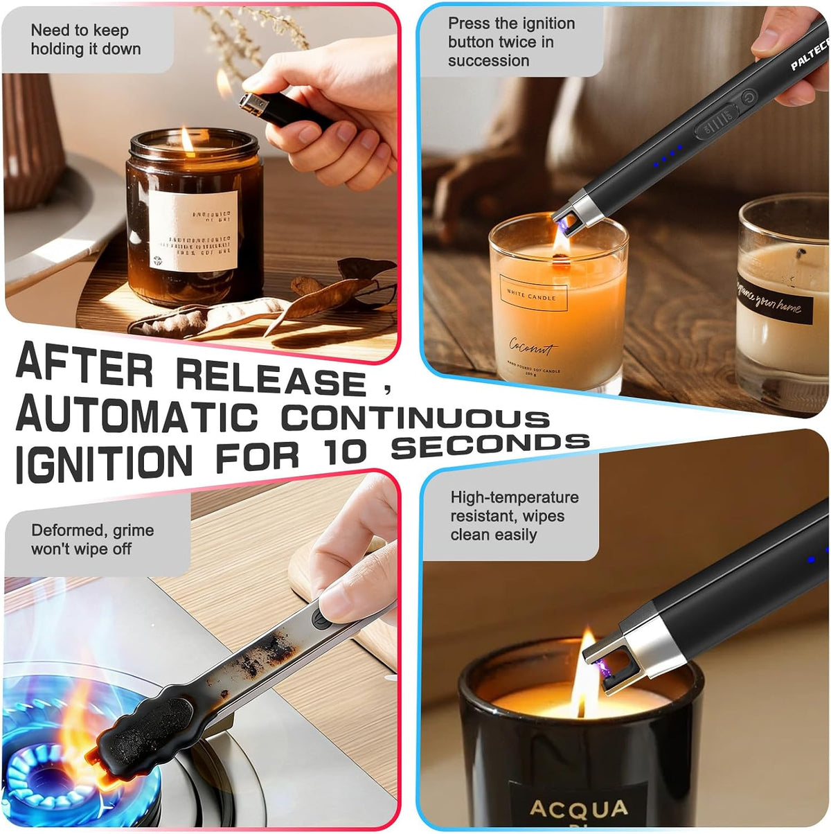 Upgraded Electric Lighter, USB C Rechargeable Flameless Plasma Arc Lighters with LED Display, Windproof Candle Lighter for BBQ Camping Kitchen, Safety Lock, for Men Women (Black)