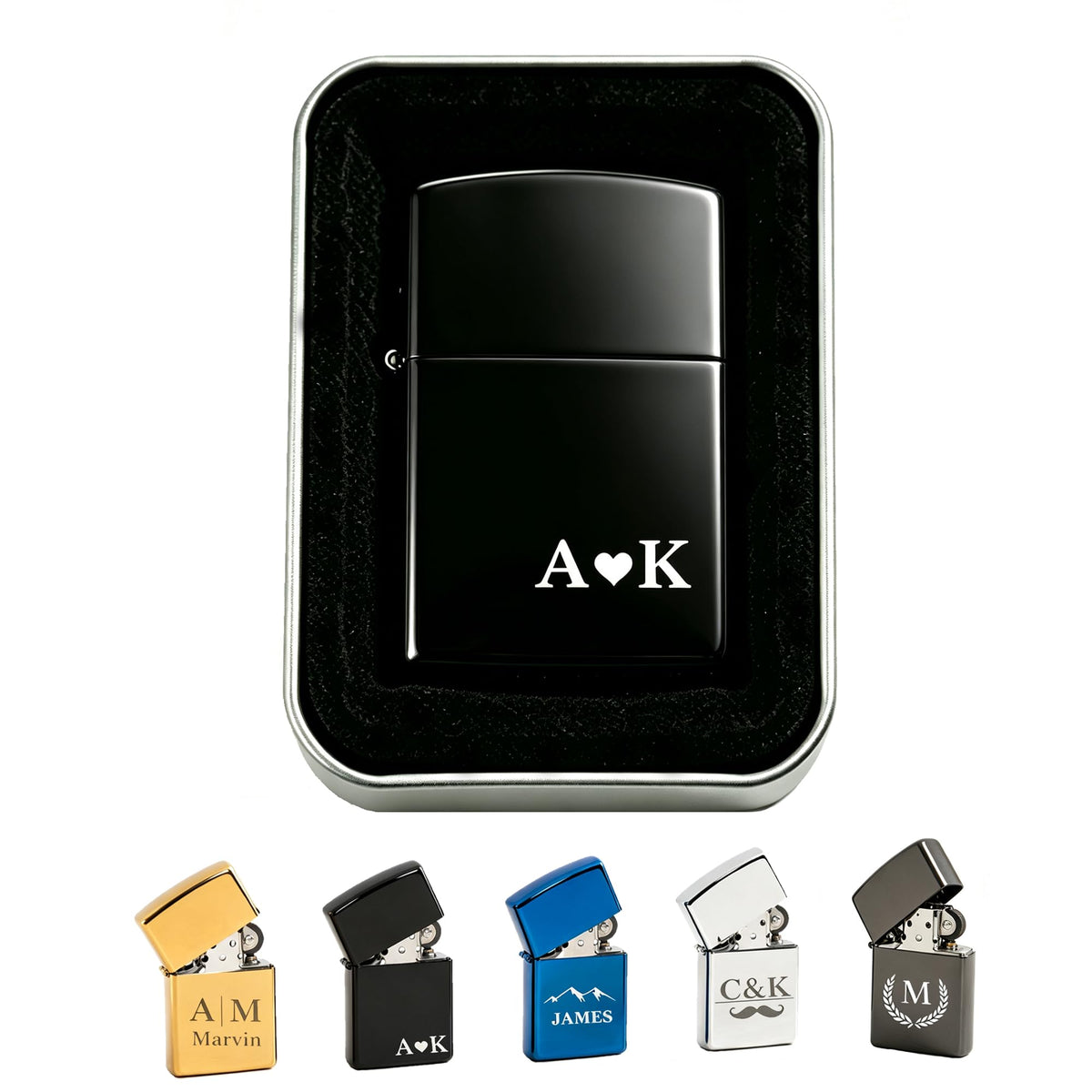 Personalized Engraved Lighter, Custom Name Groomsmen Proposal Gift for Men