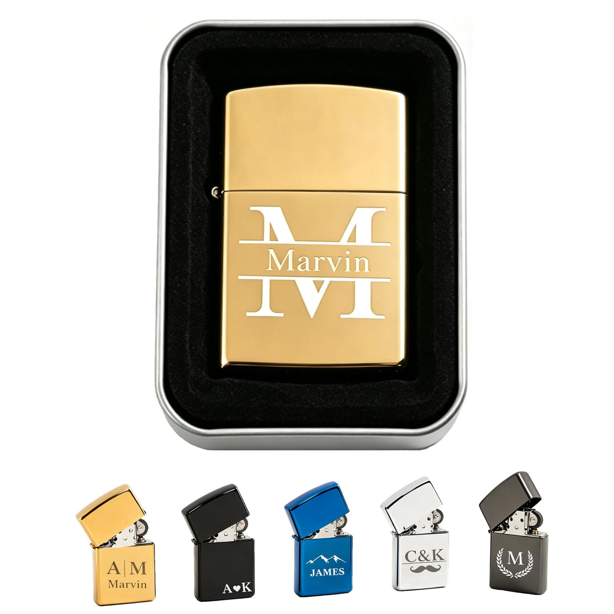 Personalized Engraved Lighter, Custom Name Groomsmen Proposal Gift for Men