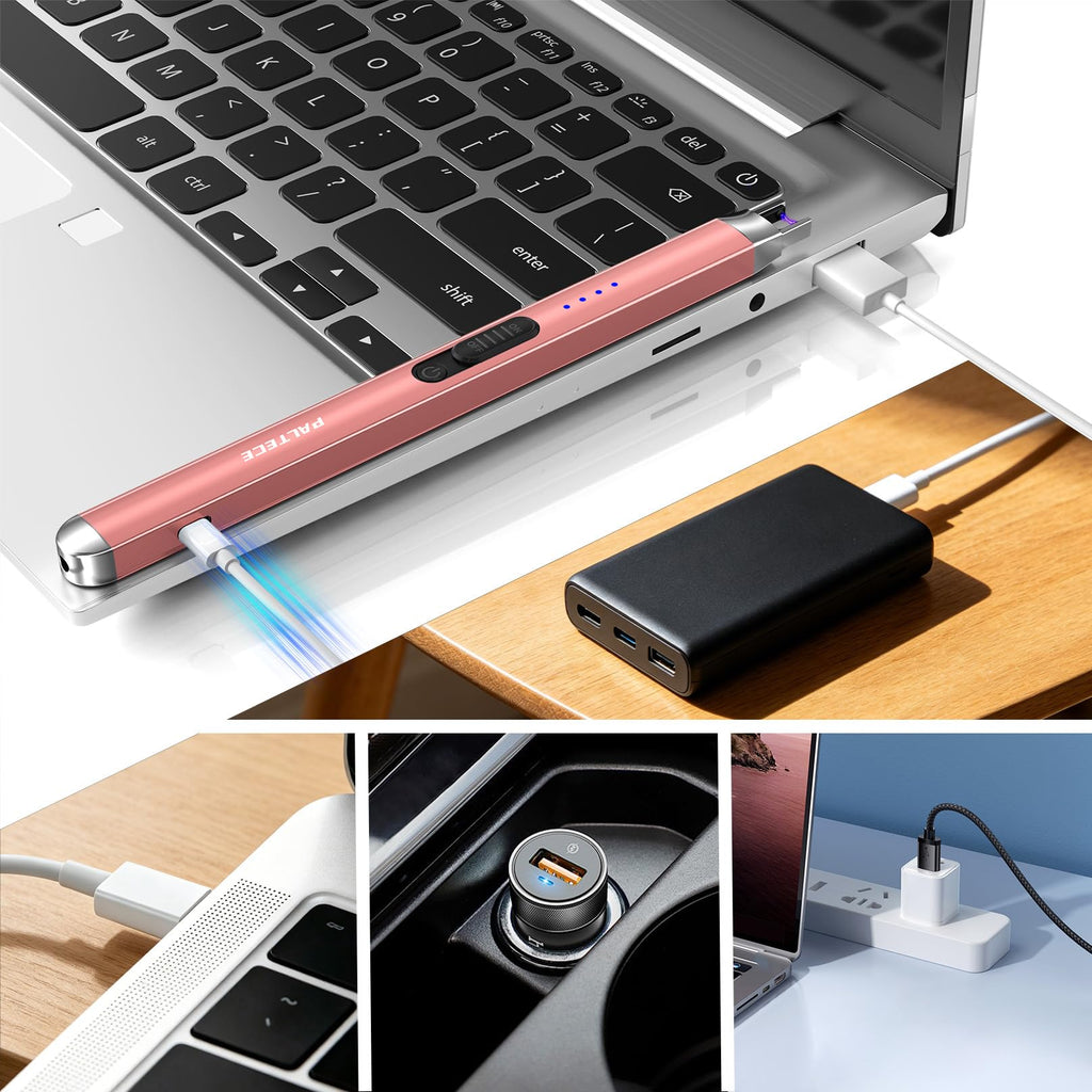 Upgraded Electric Lighter, USB C Rechargeable Flameless Plasma Arc Lighters with LED Display, Windproof Candle Lighter for BBQ Camping Kitchen, Safety Lock, for Men Women (Black)