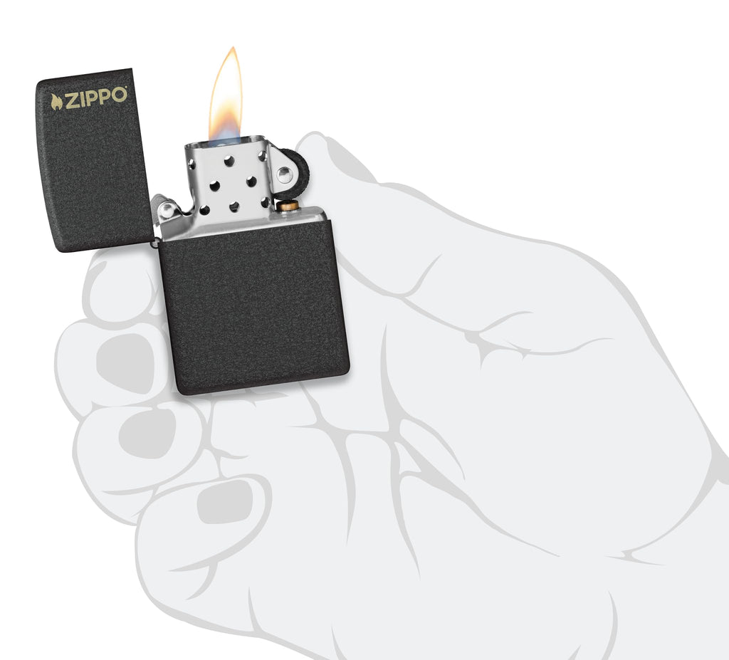 Zippo Classic Black Crackle Pocket Lighter - Windproof & Refillable Flip-Top Metal Lighter - Everyday Use Pocket Lighters - Luxury Lighters Made in USA