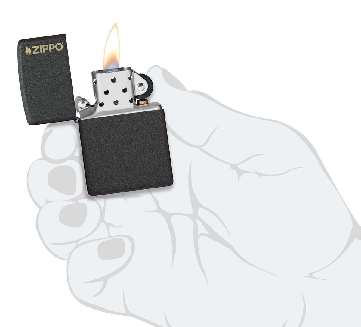 Zippo Classic Black Crackle Pocket Lighter - Windproof & Refillable Flip-Top Metal Lighter - Everyday Use Pocket Lighters - Luxury Lighters Made in USA