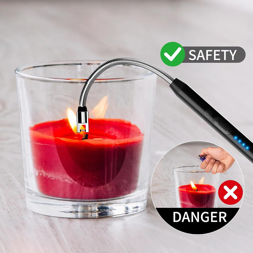 Rechargeable Electric Candle Lighters, 2-Pack, Black