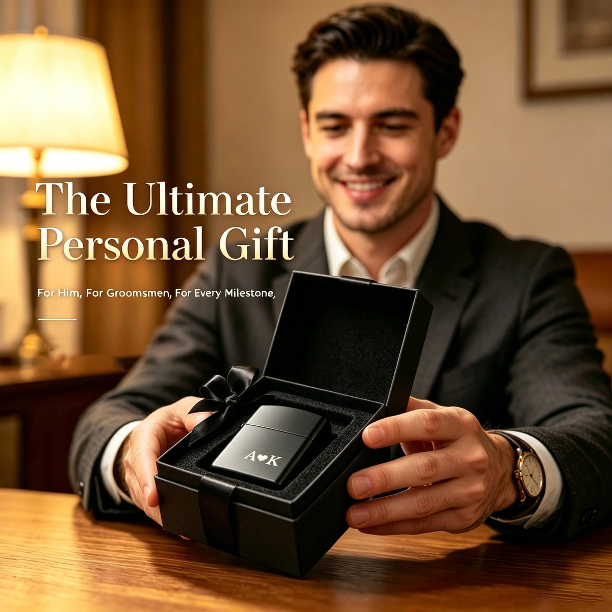 Personalized Engraved Lighter, Custom Name Groomsmen Proposal Gift for Men