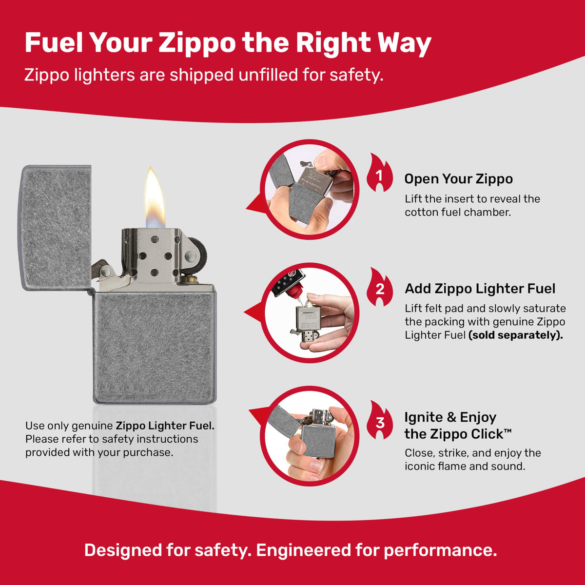Zippo Classic Brushed Chrome Pocket Lighter - Windproof & Refillable Flip-Top Metal Lighter - Everyday Use Pocket Lighters - Luxury Lighters Made in USA