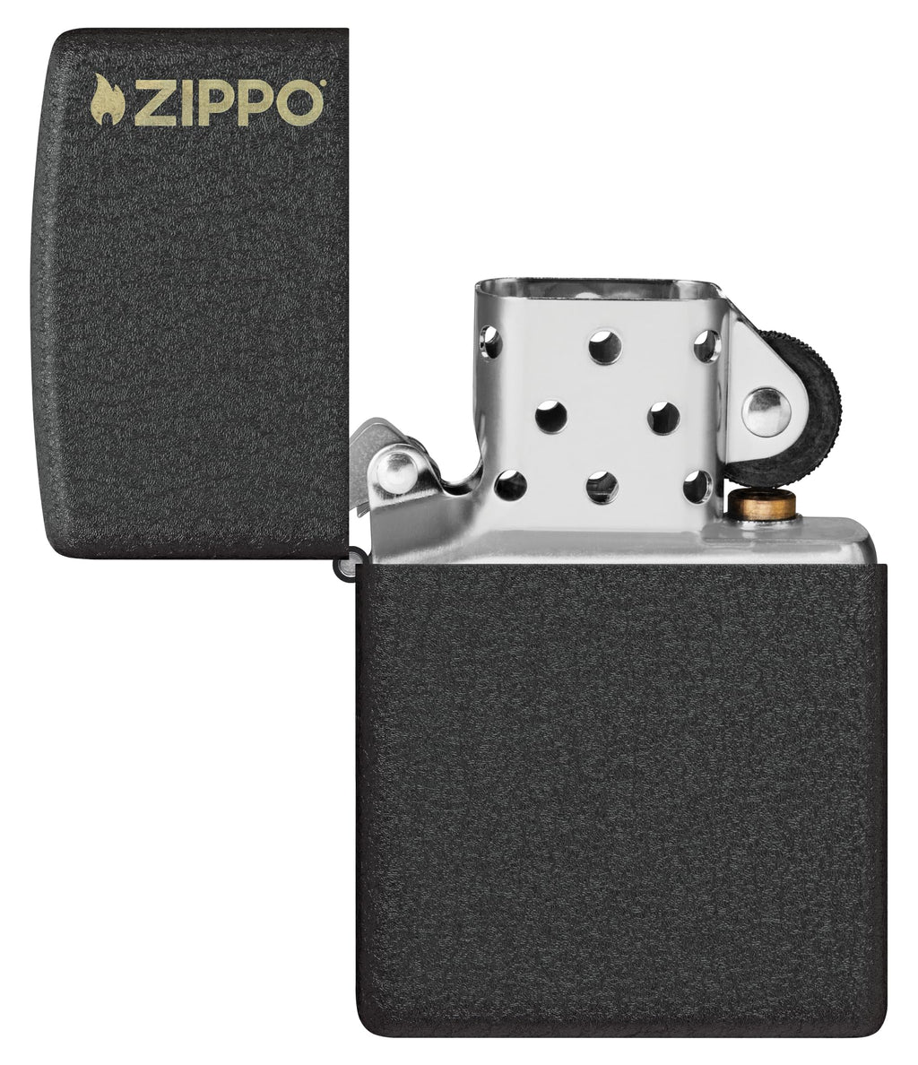 Zippo Classic Black Crackle Pocket Lighter - Windproof & Refillable Flip-Top Metal Lighter - Everyday Use Pocket Lighters - Luxury Lighters Made in USA