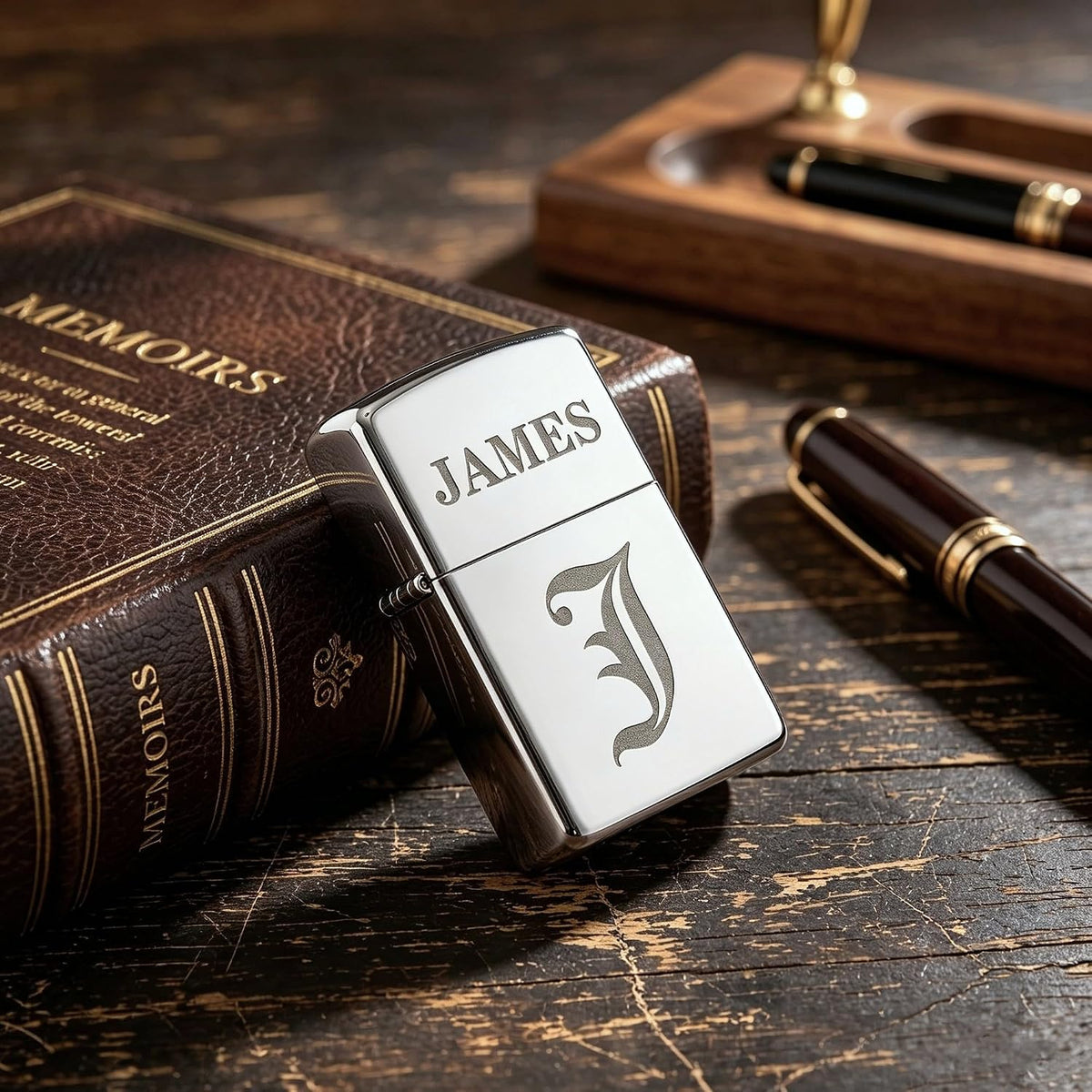 Personalized Engraved Lighter,Groomsman Gift（Silver，Lighter only）