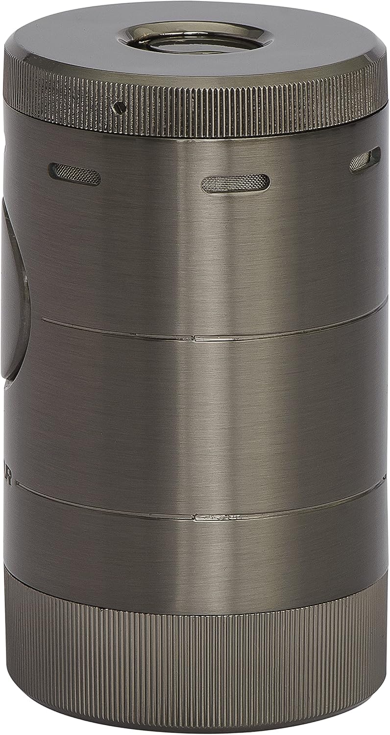 Xikar Volta G2 Tabletop Quad Jet Flame Lighter - Refillable Butane Torch Lighter for Cigars with Push Button Ignition & Flame Adjustment Wheel (Gunmetal)