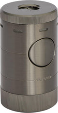 Xikar Volta G2 Tabletop Quad Jet Flame Lighter - Refillable Butane Torch Lighter for Cigars with Push Button Ignition & Flame Adjustment Wheel (Gunmetal)