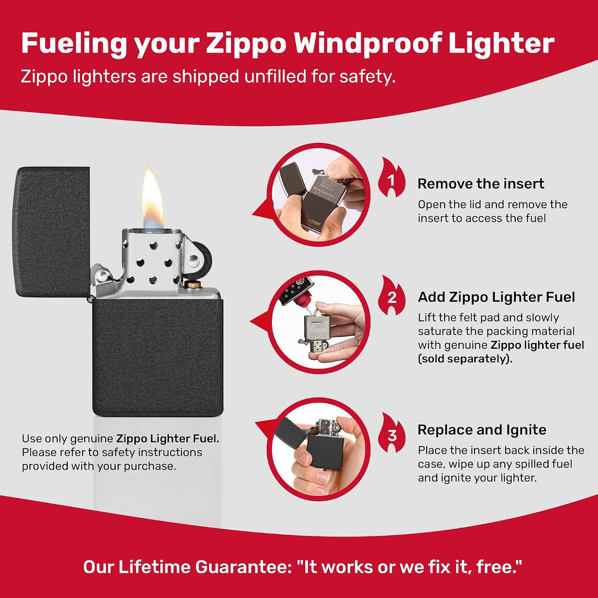 Zippo Classic Black Crackle Pocket Lighter - Windproof & Refillable Flip-Top Metal Lighter - Everyday Use Pocket Lighters - Luxury Lighters Made in USA