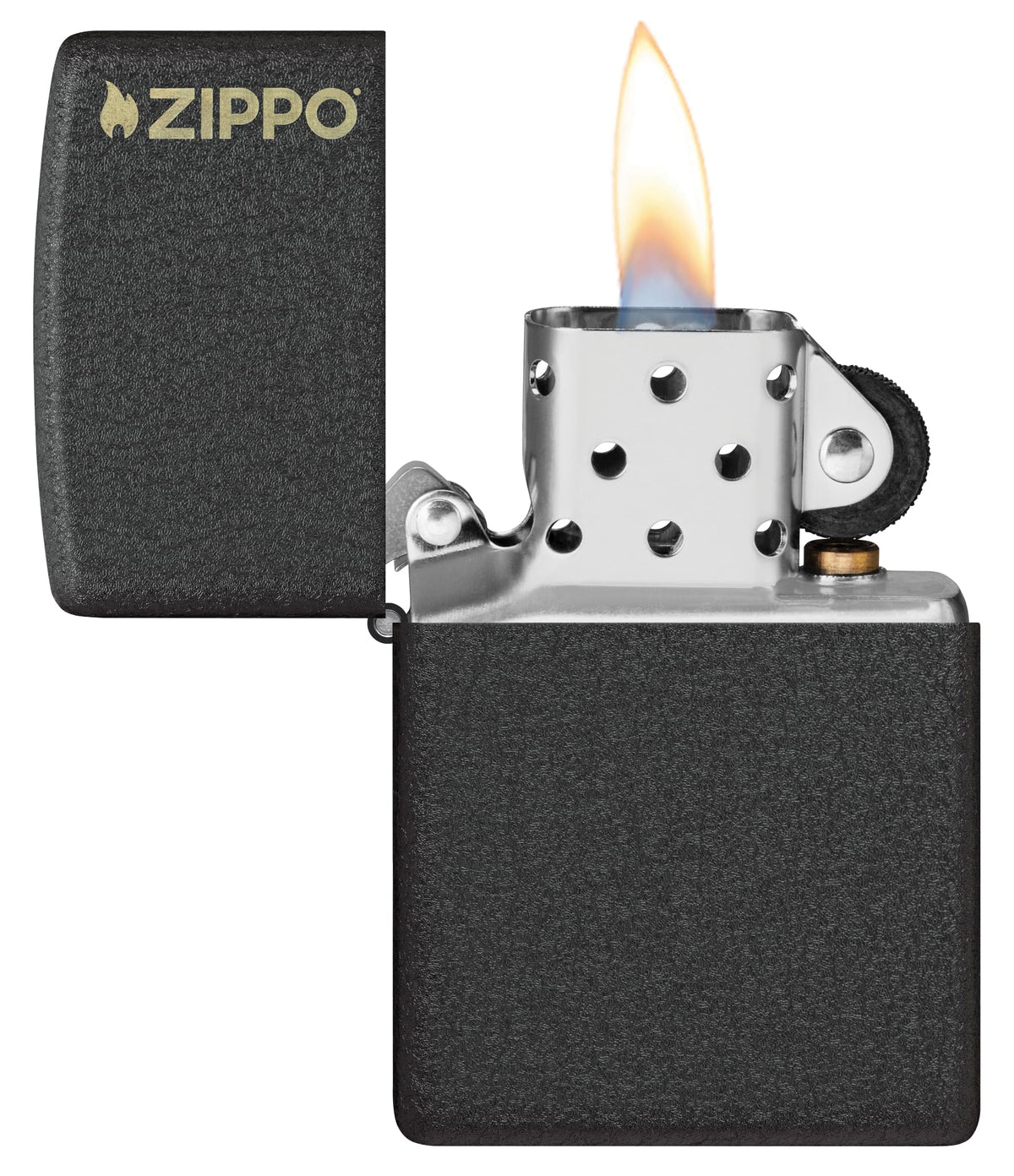 Zippo Classic Black Crackle Pocket Lighter - Windproof & Refillable Flip-Top Metal Lighter - Everyday Use Pocket Lighters - Luxury Lighters Made in USA