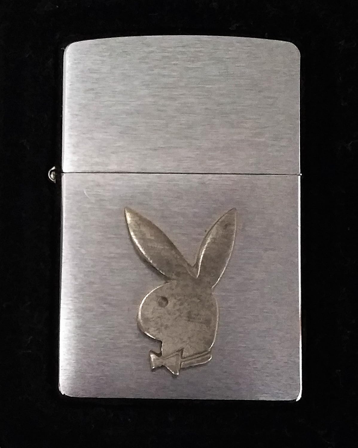 Zippo Lighter Playboy Bunny Head Pewter Logo Brushed Chrome Finish 2003